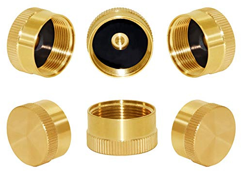 Joywayus 6Pcs Solid Brass Refill Propane Bottle Cap Universal for All 1 LB Gas Tank Cylinder Sealed Protect Cap | Universal for All 1 LB Gas Tank Cylinder, Sealed Protect Cap
