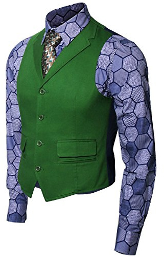 NOFONDA Costume Chemise Veste Cravate, Slim Fit, Tenue de Fantaisie Ensemble pour Halloween Cosplay Noël Accessoires - Costume - L