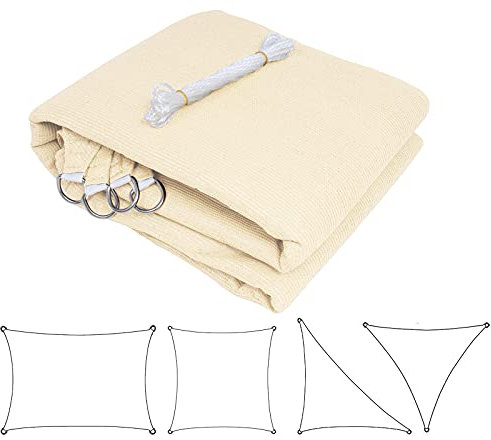 Laneetal Vela Ombreggiante Idrorepellente, Telo Parasole in HDPE Anti UV 95% Protezione Tenda da Sole per Esterno, Tenda Parasole Rettangolare,Quadrato per Giardino, Balcone, Piscina