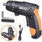 Bakaji Avvitatore Cacciavite Elettrico 3.6V 1.500mAh Batteria Ricarica USB 3Nm 200rpm con Mandrino Magnetico Testa Girevole a 90° Luce a Led Trapano Manico Ergonomico 10 Punte Compatto e Leggero
