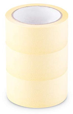 Scley Abdeckband, Kreppband Breite 48mm, Länge 33m, 3 Stück Malerband, Malerkrepp gelb, Klebeband für Malerarbeiten Serie *545*, A0303-450148