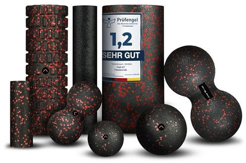 Fas Fit Faszienrolle - Massagerollen & Faszienbälle - Faszien Rolle für ein effektives Faszientraining – inkl. Poster, Übungsheft, E-Book und Turnbeute
