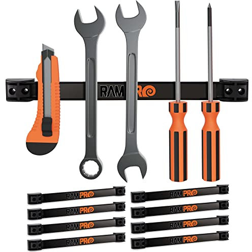 Vanitek 8 robuste 30,5 cm magnetische WerkzeughalterRacks | Super starke MetallMagnetaufbewahrung Werkzeug Organizer Bars Set | Ideal für GarageWerkstatt (Befestigungsschrauben im Lieferumfang