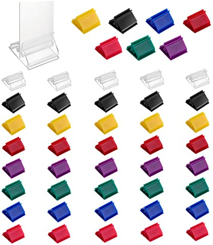 ASTER 48 Soportes de Plástico Multicolor para Tarjetas de Nombre y Juego - Piezas de Juego de Mesa, Marcadores y Recuerdos de Fiesta