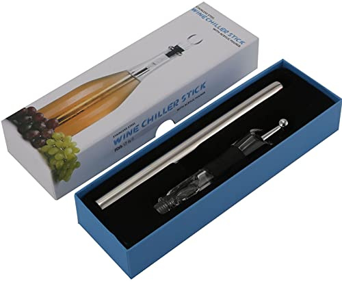 FACULX Wine Cooler,Wine Chiller with Stainless Steel Wine Pouer and Chill Rod,Wine Bottle Cooler Stick with Aerator Pourer