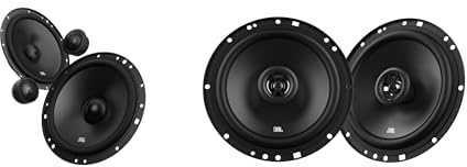 JBL Stage1 601C 2-Wege KFZ Soundsystem - Black & Stage1 61F Auto Lautsprecher Set von Harman Kardon - 200 Watt Auto Boxen 40 Watt RMS - 2 stück Car HiFi Box 16,5cm