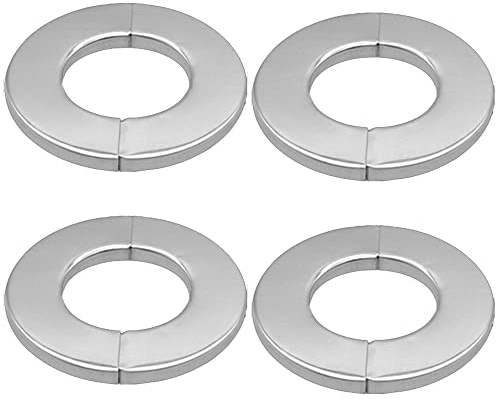 Hayaww 4 st rosettskydd för rör, rörskydd rosetter skydd täckrosetter uppvärmningsband täckrosett rostfritt stål, 23 mm/34 mm/51 mm, för vattenkranar, rör, värmerör (34 mm)