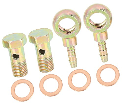 A ABSOPRO 2 Stück Motorrad Auto 10mm Banjo Schlauch Barb Bolzen Fittings Metall