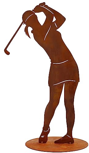 Rostikal Statue de golfeuse moderne de 40 cm - Cadeau de décoration de jardin - Figurines de golf décoratives pour la maison et le jardin - Statue de décoration d'intérieur élégante et unique