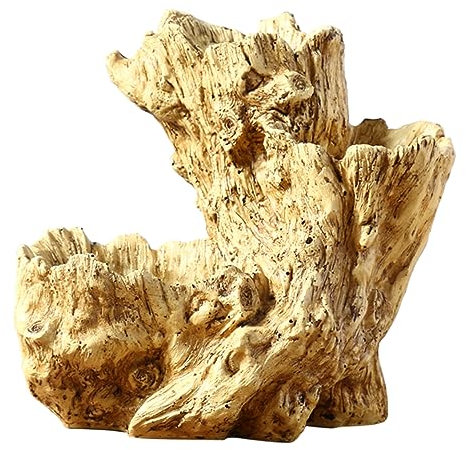 ABOOFAN Simulation Tree Root Resin Flower Pot Unique Desktop Plant Container for Succulent and Cactus Plants Home and Office Ornament Yellow