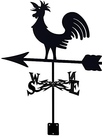 Veleta de Gallo de Acero Inoxidable, Veleta de Viento de Animales de Metal Duradera Retro para decoración de Adornos de jardín y Patio, Regalo para el hogar