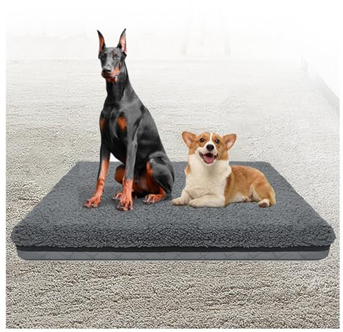 MeLtor Hundematte, mit Eierförmiger Kistenschaum Hundebett Groß, rutschfeste Unterseite, Bezug Abnehmbar Waschbar Hunde Körbchen,style1-XXL(51.2×36.6×4in)