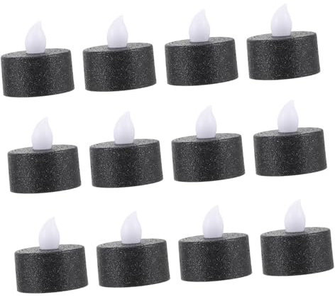 Alipis 12St Kerzenlicht gefälschte Kerzen leuchten batteriebetriebene kerze lampe schwarze flammenlose leuchten Teelichter batteriebetrieben LED kleine Kerze
