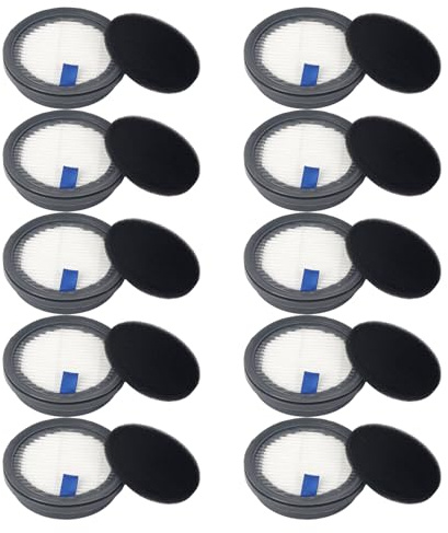 HEPA Filters & Sponge Filters Fit for Afoddon A200Pro/A200, ORFELD B08/C10A/C10G, NEQUARE S12, S25, S25Pro, S26 Series Cordless Vacuum Cleaner (10 Pack HEPA Filters & 10 Packs Sponge Filters)