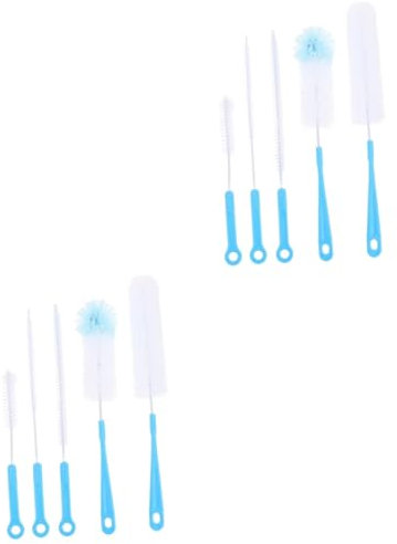 HOMSFOU 10 STK Reinigungsbürste Trinkglas Pfeifenreiniger Bürste Auto Glasreiniger Make-up-Pinselreiniger Wasserflaschenbürste Strohbürste Nuckelflasche Waschmittel 5-teiliges Set Baby pp