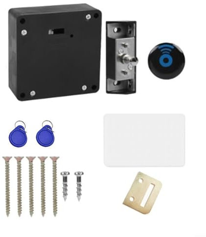 PETSTIBLE Elektronisches Schrankschloss, Smart NFC Schloss mit Schieberiegel, Doppeltür Schrankschloss Schublade Holzschrank DIY