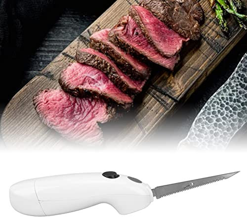 NSHGFUC(良い) Cuchillo a batería Cuchillo eléctrico Reemplazable Acero Inoxidable Inalámbrico Recargable Cuchillo for Filete eléctrico Cuchillo for Carne portátil for el hogar Restaurante Picnic