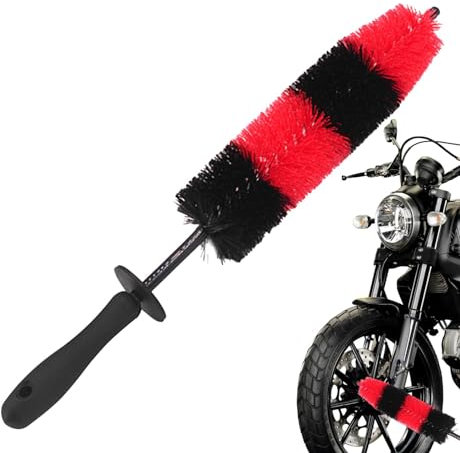 Jlobnyiun Brosse à récurer pour pneus, brosse de jante | Brosse de jante avec poignée, brosse de nettoyage en profondeur des pneus, brosse professionnelle à poils doux, pour automobile, camion, moto,