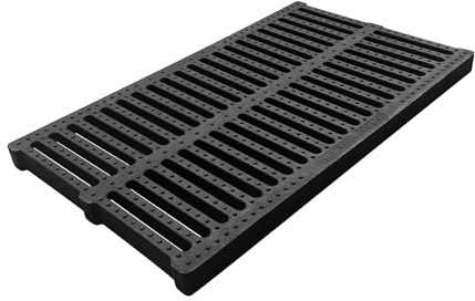 NATOTELA Polymer Plastic Storm Drain Grate-500x300x30mm Rectangular Channel Grate Garden Drainage Grates Outdoor Trench Cover Total Length 3m for Houseside pavement Yard Patio commercial