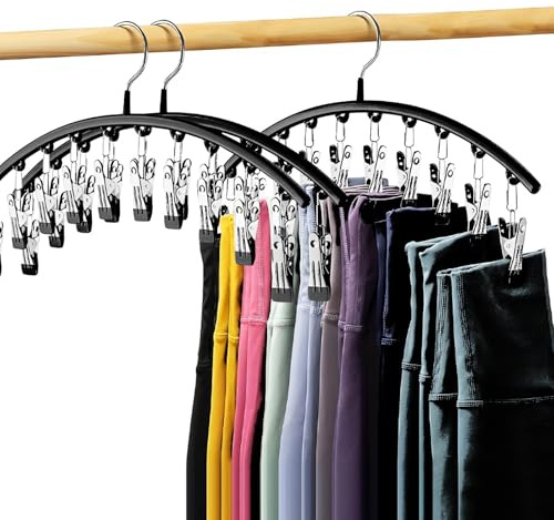 LDXDRU 3 Stück Hosenbügel Platzsparend, Kleiderbügel Hosen, Metall Hosenbügel Klemmbügel, Hosen Organizer Hosenhalter, Kleiderbügel mit Klammern für Hosen, Röcke, Schals, Jeans, Kleidung