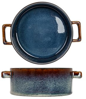 Cosy & Trendy Lot de 4 Bols à Soupe en Porcelaine Quintana, Bleu, 45 Cl