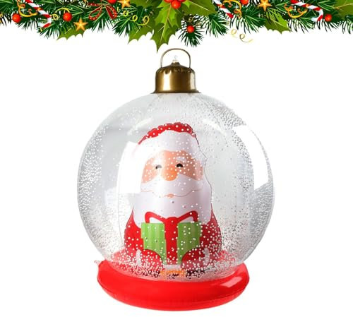Aufblasbarer Weihnachtsball, PVC-Weihnachtsschmuck, aufblasbare Weihnachtsbälle, PVC-Weihnachtsdekoration, Ornamente mit Weihnachtsmann im Inneren, aufblasbare Weihnachtskugeln für draußen