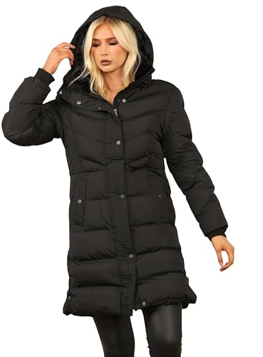kraftd Womens Winter Puffer Jacket With Hood Ladies Padded Down Jacket | Warm Coat | Winter Clothing | Long Coats | Hooded Jackets