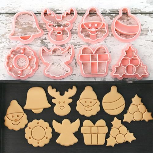 Mini-Weihnachts-Ausstechformen, One-Touch-Form, 3D-Ausstechformen, Mini-Winkel, Schneeflocke, Schneemann, Weihnachtsbaum, Backformen, Weihnachtsdekoration, Ausstechformen-Set (Weihnachten 1)