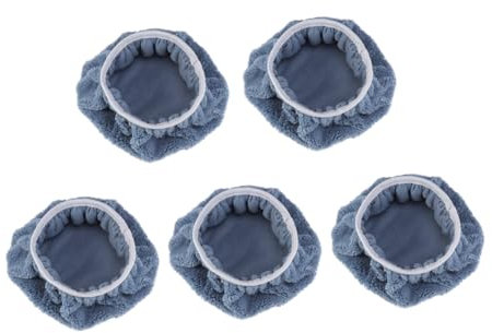 Mobestech Wachsapplikator-polierpads Fürs Auto 5 Stück Coral Fleece Bonnets 9-10 Zoll Grau für Die Innenraumpflege