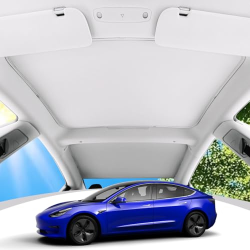 Parasol de techo de vidrio compatible con Tesla Model 3 Highland, parasol de techo de vidrio delantero y trasero con cubiertas reflectantes de tragaluz, accesorios modelo 3, solo para modelo 3