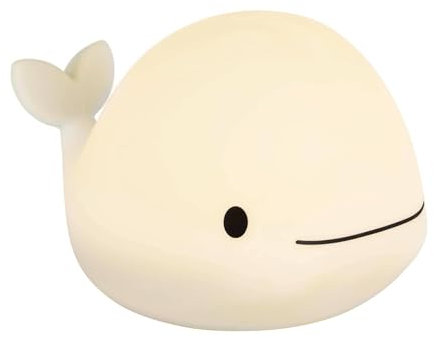 Eglo Lampada da notte a LED Castellino, luce notturna comodino batteria, decorazione per la cameretta dei bambini, funzione touch, forma di balena, bianco, colore luce: bianco caldo, RGB