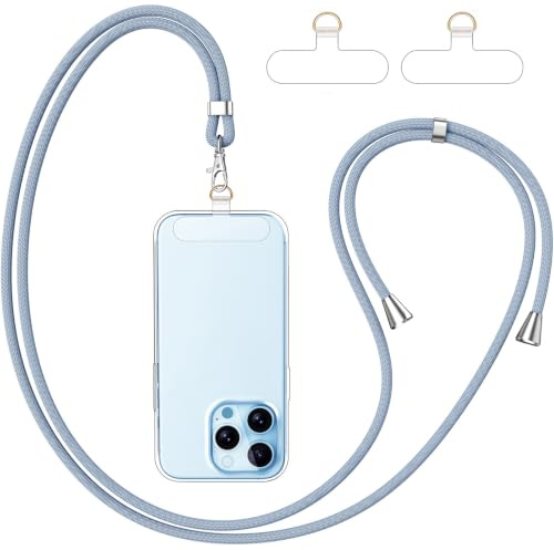 caslord Handyband Universal mit 2 Stück Universelles Patch | 160cm | Handy Lanyard mit Hülle kombinierbar | Einstellbar und Abnehmbar | für Sport Reisen und Babypflege