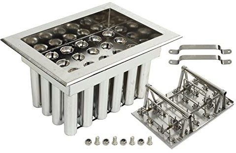 Macchina per ghiaccioli in acciaio inox di alta qualità, per uso domestico, in acciaio inox 304, argento, 42x30,5x22 cm