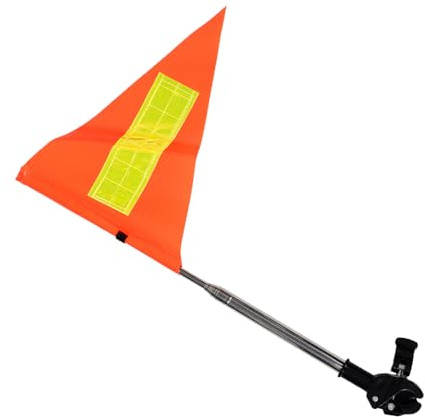 DECHOUS Orange Flag Safety Flag Telescopic for Golf Carts and Wheelchairs Lightweight Adjustable Height Pole for Enhanced Outdoor Visibility and Safety