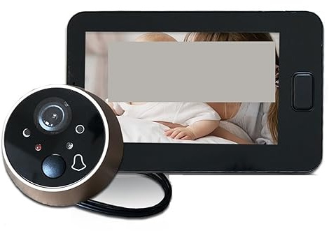 SMTYXS 4.3 Inch Video Peephole Digital Door Camera Doorbell IR Night Vision 170 Degree Angle Peephole Camera Monitor Visual Doorbell(Black)