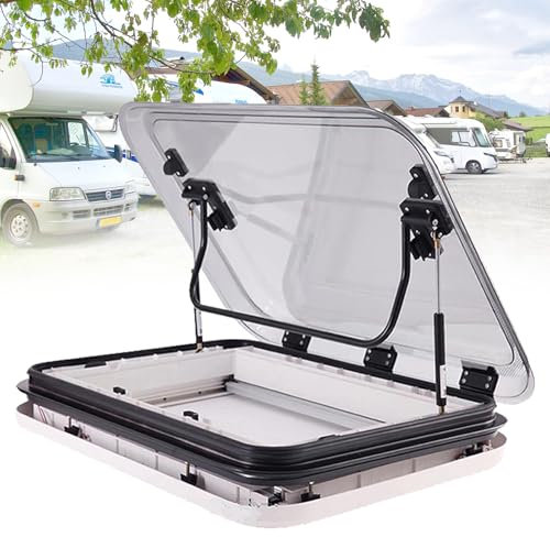Giuggiolared RV Skylights, Caravan Motorhome Roof Vent Hatch, Windows Replacement Skylight for Motorhome RV Boat Horsebox Camper Van Conversion, Vehicle Body Thickness 25-60mm,500 * 500mm