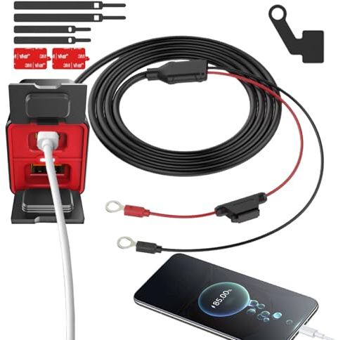 Moxeupon Chargeur USB C pour Moto - Chargeur De Téléphone pour Guidon | Anti-Vibrations, Charge Accélérée, Accessoires Moto pour Usage Urbain, Randonnée et Trajets Courts