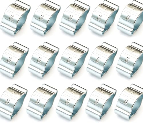 20 Pack of Double Ear Hose Clamp, Galvanized Steel O Clip Crimp Rings for Fuel Petrol Pipe Tube Fitting Connections, Lemon Clips (7-9)