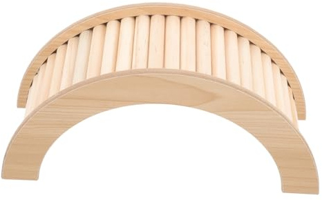 Milisten Puente De Madera para Cobayas y Hámsteres Rampa De Madera Segura Tamaño Mediano para Jaulas Juguetes De Escalada para Pequeños Roedores y Conejillos De Indias