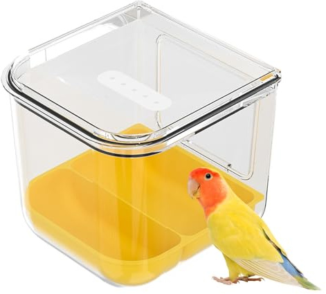 Mangiatoia trasparente per e , contenitore da bagno per pappagallini, pappagalli, pappagalli, canarini, fringuelli, cacatua, NINFA Agapornis