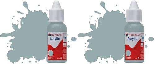Humbrol Acrylic Paint No.248 RLM 78 Himmelblau Matt dropper bottle,14ml (Pack of 2)