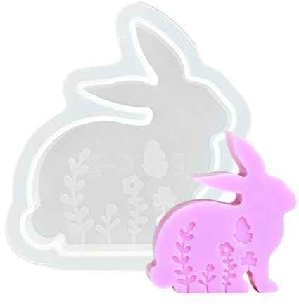 BUNNY CRAFT Mold Flexible Silicone Easter Mold Handmade Candle Chocolate Jelly Plaster Soap Molding Tool | Soft Elastic Spring for Arts, Baking and Baking
