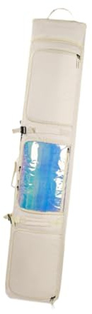 KIXZSAZ Verstellbarer Skirucksack mit Rollen für einfachen Transport bei Schneeabenteuern. Die Skitasche ist robust und hält den Belastungen von Reisen und Beschädigungen der, Weiß, 178 x 34 cm