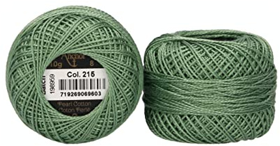 Ankare pärlgarn, tjocklek: 8, förpackning: 10G, löplängd: 82M salbeigrün broderitråd