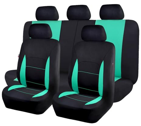 Flying Banner Sitzbezüge Auto Universal Set (Vollständige Reihe, Mintgrün und Schwarz)