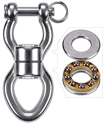 SELEWARE swing Girevole Acciaio Inossidabile 1200LB 360 ° Dispositivo di Rotazione Accessorio per Appendere con Fibbia Rimovibile per Albero Altalena, Sedia Amaca, Yoga