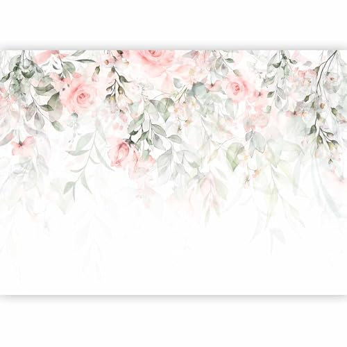 murando - Carta da Parati Adesiva Fiori Rosa 245x175 cm Fotomurali Adesivi Murali Rivestimento Parete Moderna per Pareti Adesiva Muro Decorativo Fotomurale Soggiorno Floreale Elegante Natura