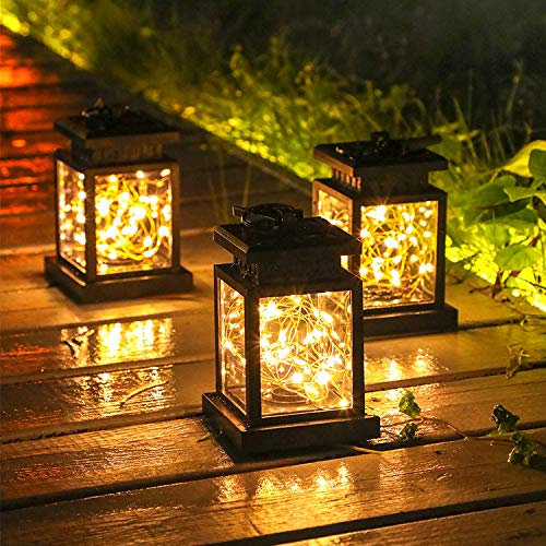N/A 1 Piece Solar Lantern Outdoor Waterproof LED Solar Lights Lantern Copper Wire Hanging Decoration for Garden Wedding Home
