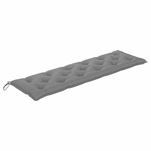 Tidyard Gartenbank Auflage Bankauflage Sitzbank-Kissen Bankkissen Sitzkissen für Gartenbank Gartenmöbel Grau 180x50x7 cm Stoff