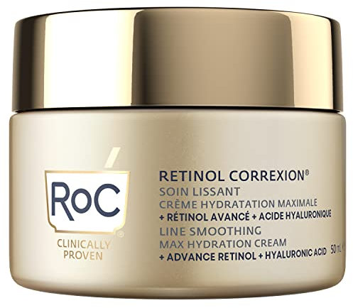 RoC - Retinol Correxion Line Smoothing Idratazione Massima - Trattamento Antirughe Intensivo - Pelle Più Liscia e Luminosa - Acido Ialuronico - 50 ml